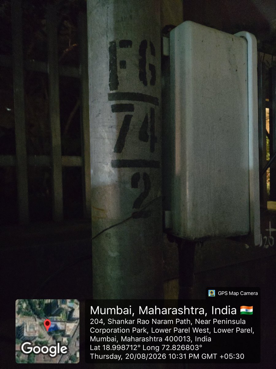 Pxwxnn's tweet photo. @mybmc @mybmcWardGS
Street light near Peninsula Corporate Park, Shankar Rao Naram Path, Lower Parel - 400013 has not been working for the past few days. Kindly look into the issue and resolve it at the earliest for public safety. https://t.co/KytJbluDHQ