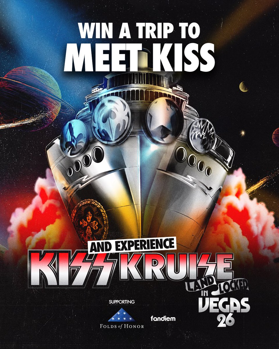 winwithfandiem's tweet photo. Win the ultimate KISS Vegas experience!🔥🤘

Donate to support @FoldsofHonor for your chance to meet @kiss at KISS Kruise: Land-Locked in Vegas with Exclusive Experience packages, up front seats, soundcheck access, plus flights, a stay at @VirginHotelsLV and more.

Enter to win at: https://t.co/HzDhru7t5b