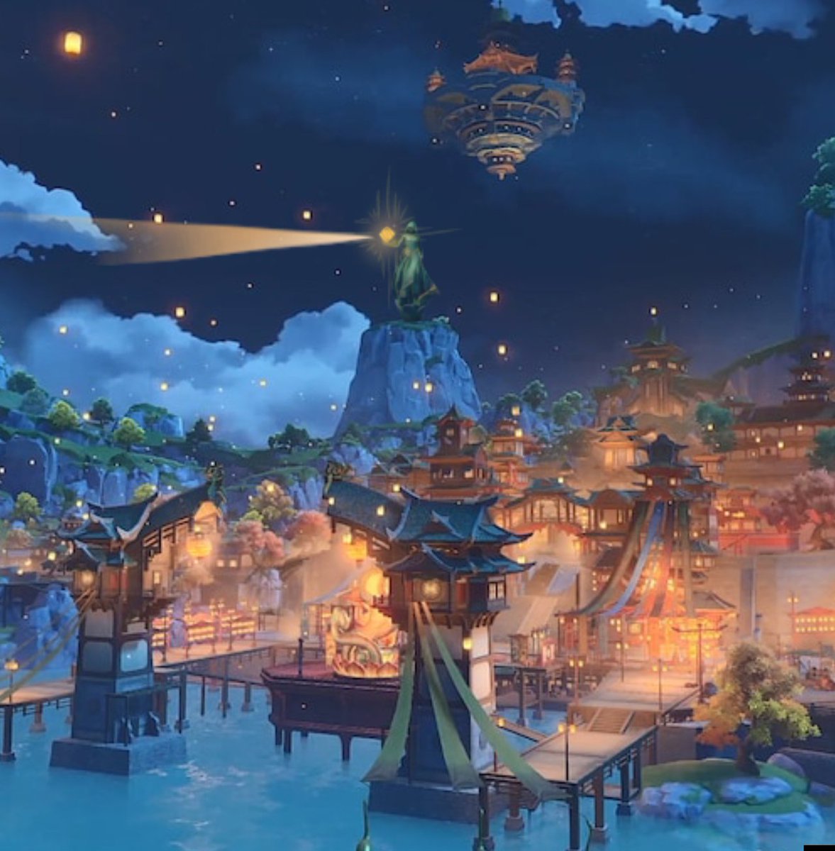 Erbiarts's tweet photo. Liyue is a harbor, so I think they should erect a statue of Rex Lapis in his honor, being a lighthouse to guide those in need.

As we all know, boats are made for transferring commodities back and forth, and those that come across Liyue tend to stay a while. https://t.co/CkUya6TxjV