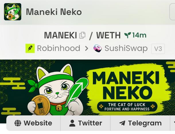 ManekiRH's tweet photo. $MENKI is now updated on @dexscreener ✅

https://t.co/3CNAu3IJJn https://t.co/VnisL766YV