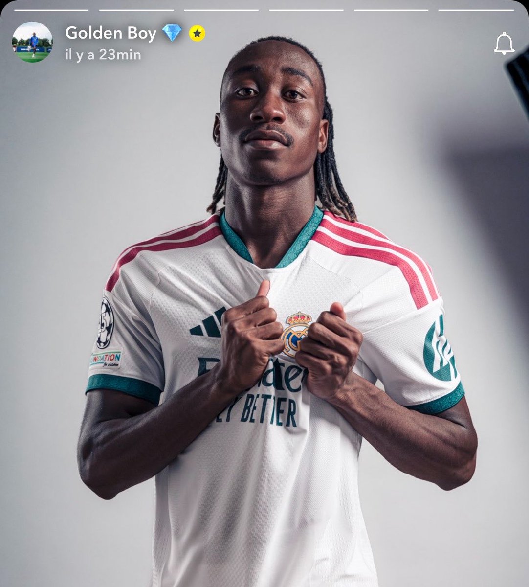 SeydinaOfficial's tweet photo. Le Golden Boy Yan Diomande a partagé ses photos officielles avec le Real Madrid 

🌕 https://t.co/jcZ1didah6