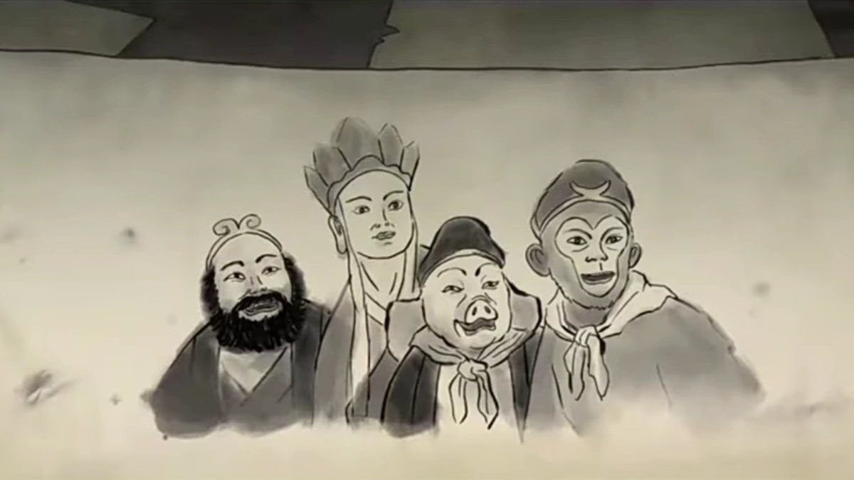 Lotus_Shade123's tweet photo. In 浪浪山小妖怪 I loved this hilarious part 😭 that he manage to draw multiple versions of the JttW characters🤣 1/3 https://t.co/1PD6lCVq8q