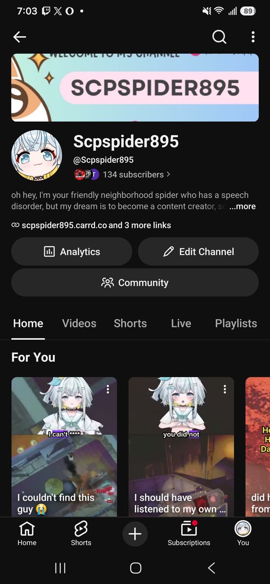 scpspider8951's tweet photo. I'm so happy and grateful that I reached 134 subscribers on YouTube, hopefully if keep on uploading that I will reach 1k subs, thank you everyone for helping me reached that https://t.co/rrVctTyzuH