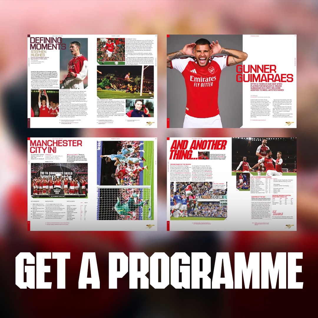Arsenal's tweet photo. A programme fit for the Champions 😤

Get your hands on tonight's edition 👇