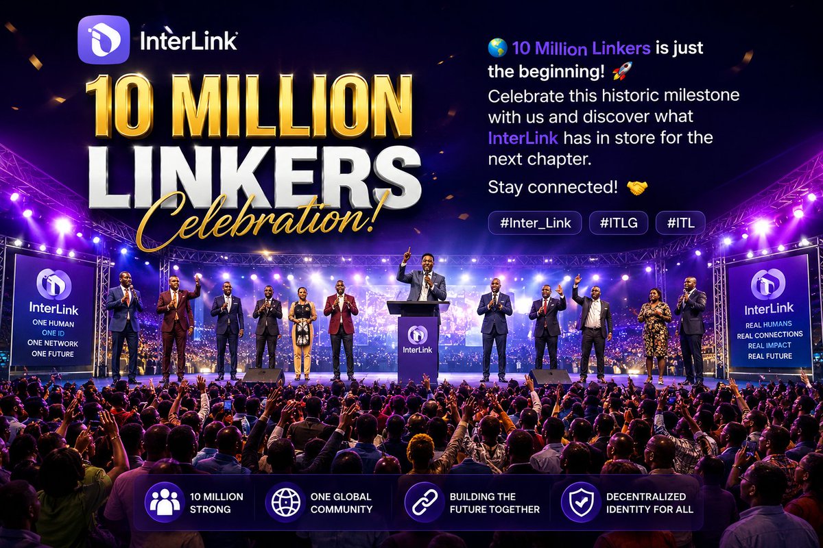 Thesainterb's tweet photo. 🌍 10 Million Linkers is just the beginning! 🚀 Celebrate this historic milestone with us and discover what InterLink has in store for the next chapter. Stay connected! 🤝 #Inter_Link #ITLG #ITL #weAreTheFirs10MLinkers https://t.co/mrAJ6Kwu94