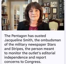 MrsButters's tweet photo. Pete Kegsbreath’s Pentagon fired the person tasked with protecting the editorial independence of Stars and Stripes.

Now its longtime publisher of 30 years is leaving because he says he fundamentally disagrees with the Pentagon’s direction for the paper.

But please, tell me more about the party of free speech and government staying out of the press.
