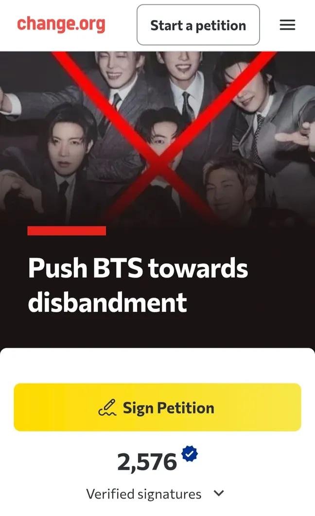 TheWayTo7Hearts's tweet photo. A https://t.co/nMWAAqrlRI petition trying to end a decade-long, record-breaking career is peak internet comedy.. They've survived way worse than fan drama.The delusion so is real. https://t.co/OYHDzmBi3T