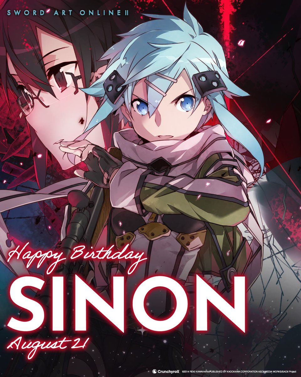 Crunchyroll's tweet photo. Happy Birthday to the ace sniper of Sword Art Online, Sinon! 🎂 https://t.co/DxLiIgWK7Q
