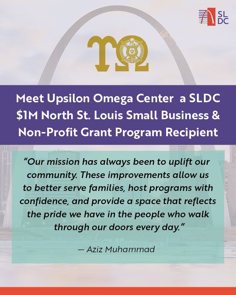 DevelopStLouis's tweet photo. Because of a $1M North St. Louis Small Business & Non-Profit Grant Program award, Upsilon Omega Center was able to install a new HVAC system, renovate the interior & newly resurface an ADA-accessible parking lot. These enhancements strengthen the organization's ability to provide programs, services & community events while ensuring the facility remains a reliable resource for generations to come. Congratulations to Upsilon Omega Center!