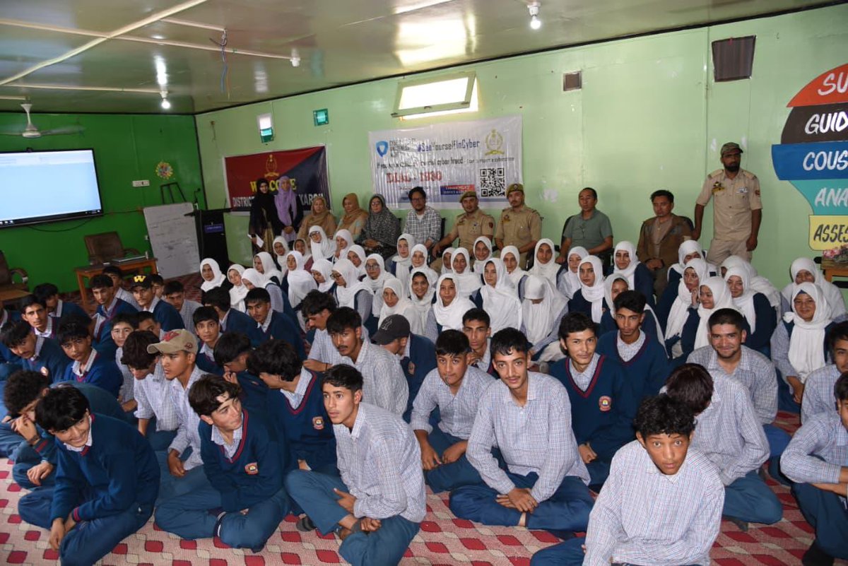 PS_Kargil's tweet photo. PS Kargil organised a Drug Awareness Programme at HSS Chanigund under the Nasha Mukt Bharat Abhiyan, sensitising around 100 students on drug abuse, cyber safety and responsible digital use.
Towards a healthy, safe &amp; drug-free society. @KargilPolice @DGP_Ladakh https://t.co/yH7A9SkPVW