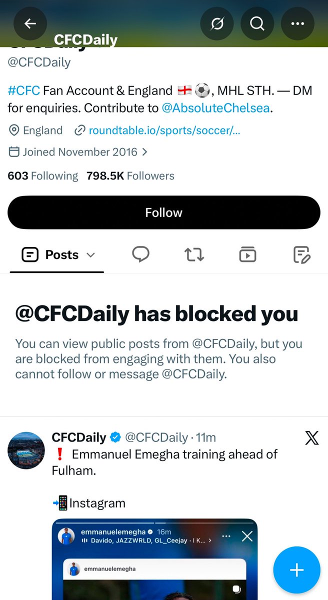 _EB541's tweet photo. @CFCDaily reposts slop sources then proceeds to block anyone calling him out 🤡 https://t.co/QbpfPxN8h1