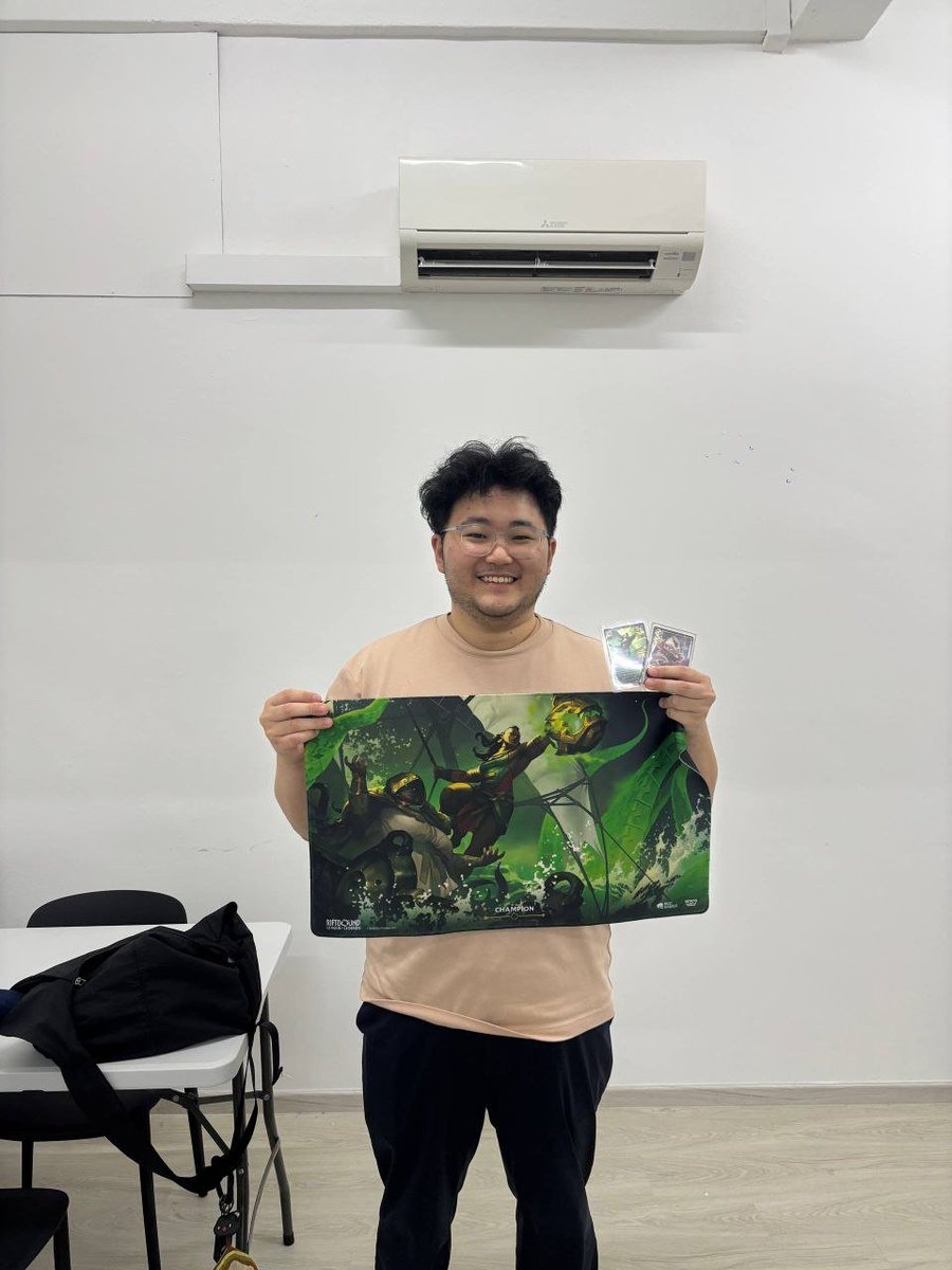 MegaGoofball's tweet photo. finally got my first achievement in Riftbound with a Kennen skirmish win. Crazy teamkill season but great to see 3/4 of the top 4 were LoR retirees. Looking forward to RQ Singapore! https://t.co/OsAOziFQy8