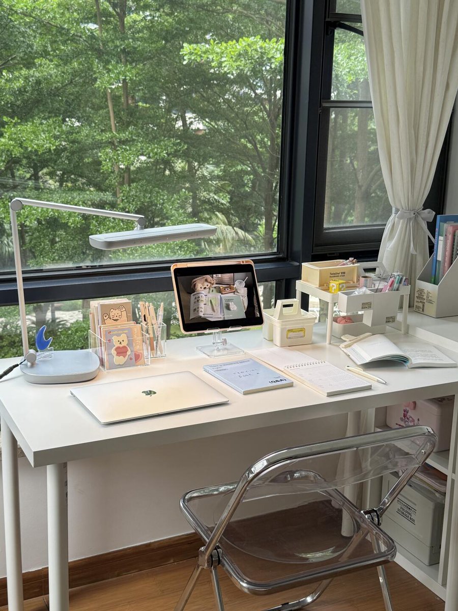 Toonwolf1's tweet photo. Transform your desk into a productivity haven with a small potted plant, cable organizer, and a stack of your go-to notebooks. Small tweaks, big vibe boost. https://t.co/bUogf9jV3H