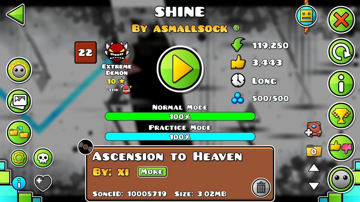 Juuulio10's tweet photo. Shine 100% por fin, 3701 attempts, unluckiest victor creo, en la tercera foto el por que, nivel full wave que puede llegar a tocar los huevos, entre los fails tontos y la mala suerte lo unico que puede destacar del nivel es el temazo que tiene, por eso mismo. Enjoyment 2/10 https://t.co/9kb2P8bMxS