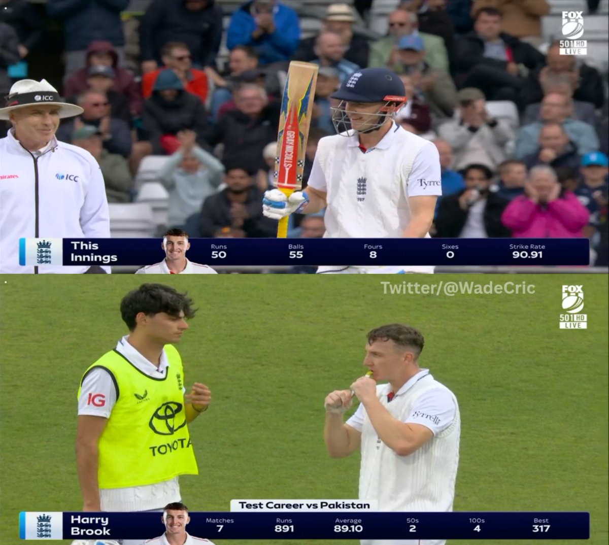 WadeCric's tweet photo. Look at the numbers of harry brook against Pakistan test cricket. Minnow bashing at its peak 😭 https://t.co/jBWUR0YJ8S