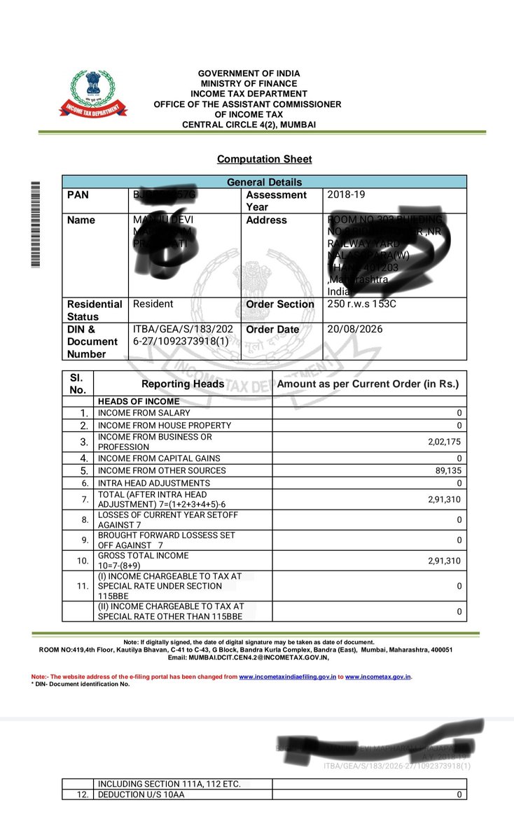 CaHimalaya's tweet photo. Dear 

@IncomeTaxIndia
@FinMinIndia 
@nsitharaman

₹0 tax liability. ₹3.54 lakh interest demand. 🤔

CIT(A) decides the appeal in favour of the taxpayer. AO gives effect u/s 250. The computation shows net tax liability = NIL.

But then the system charges ₹3,54,168 u/s 234B and creates a demand of the same amount.

And this is not a one-off. I have personally come across ~20 such cases.

Is this a simple computation mistake, a system issue, or something that needs a deeper investigation?

@IncomeTaxIndia — taxpayers deserve a clear explanation.
#IncomeTax #TaxAdministration #TaxpayerRights