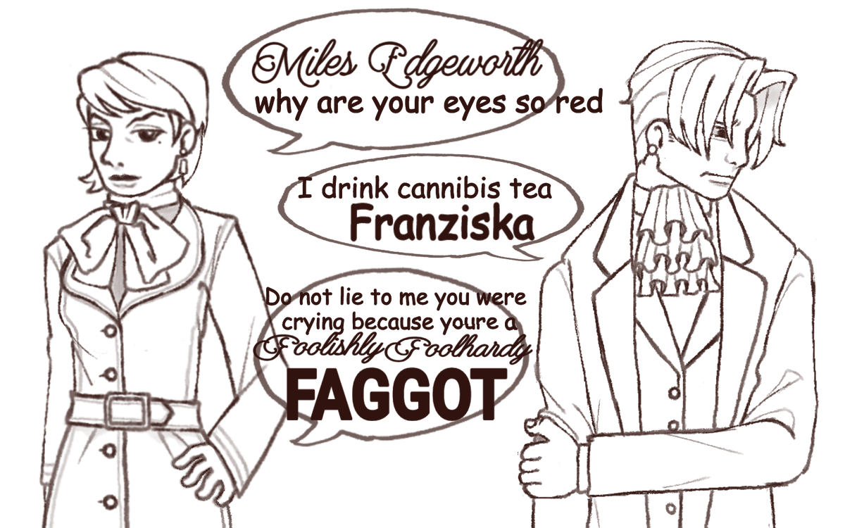 feythinker's tweet photo. drew them as that one meme #aceattorney https://t.co/R10TUsCJTh