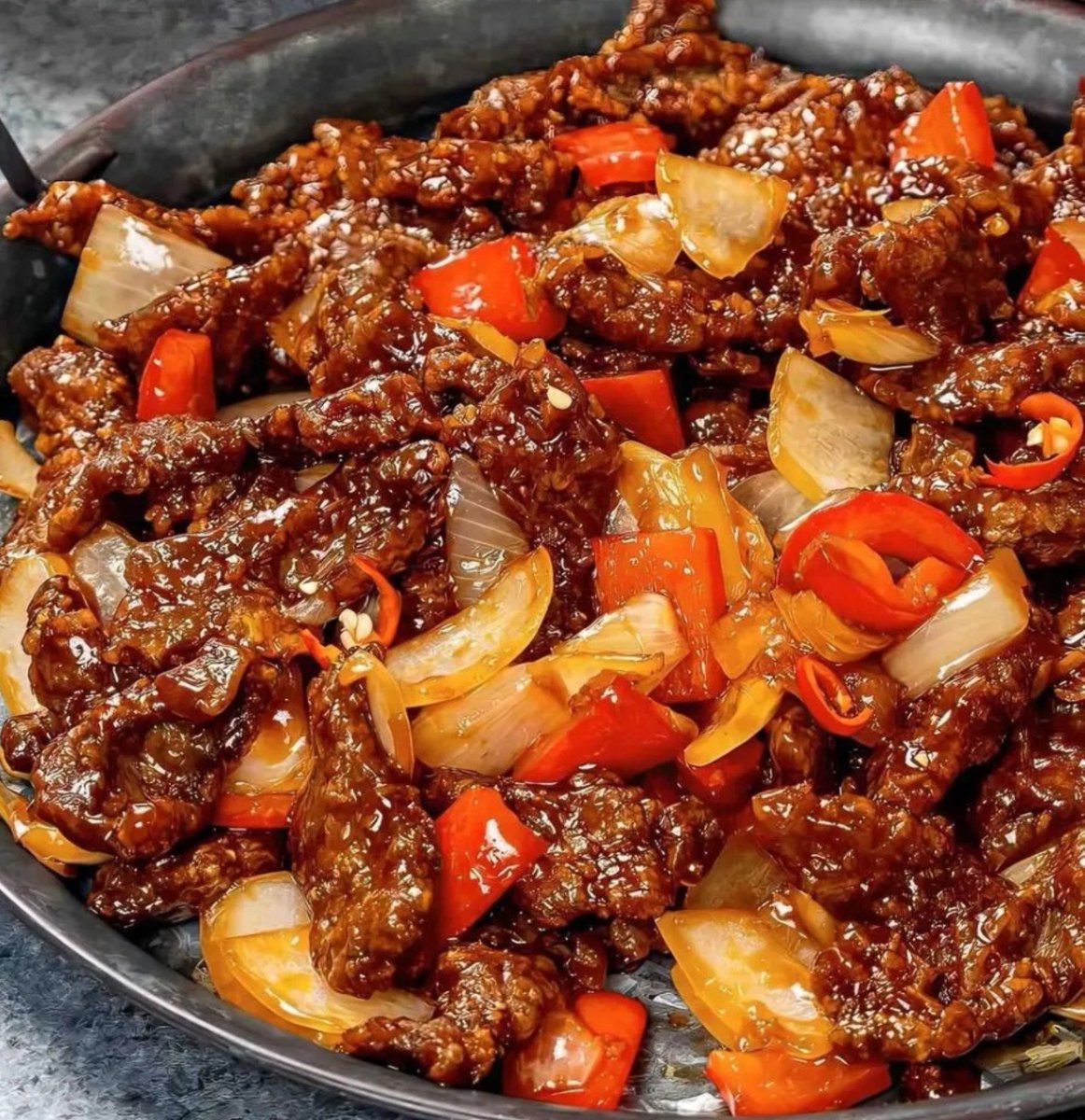 Mongolian Beef with Onions & Peppers