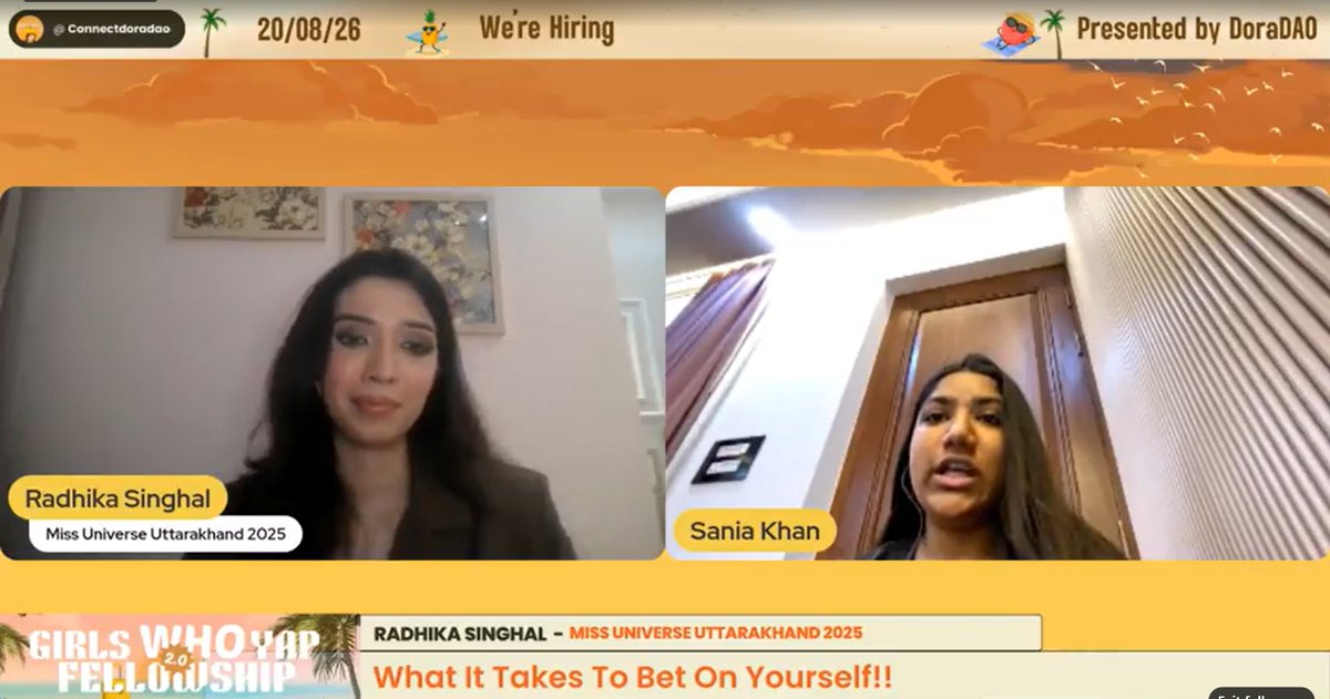 kmdcodes's tweet photo. Day 13 of #GWY by @connectdoradao 

Today’s session with Raadhika Singhal was a reminder to bet on yourself, even when everything isn’t perfect. Start with what you have, stay disciplined, and give yourself a chance because if not now, then when? ✨

#DoraDAO #GWYFellowship https://t.co/40oxQ6mqIx