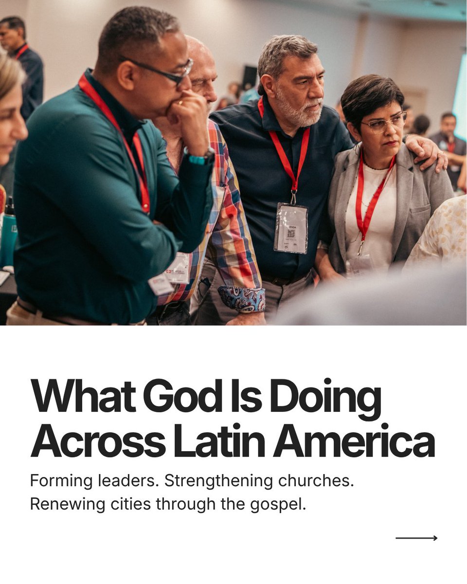 RedeemerCTC's tweet photo. What is God doing across Latin America?

He is forming leaders.

Across the region, we see pastors, church planters, ministry leaders, coaches, men and women leaders, and cultural leaders being equipped to serve their cities with the depth of the gospel, the care of community, and a renewed vision for mission.

Through training, coaching, city networks, church planting initiatives, Parakaleo, faith and work, and leadership development, City to City Latin America walks alongside local leaders as they plant, renew, and strengthen churches in their own contexts.

But this work is not simply about programs.

It is about leaders being formed by grace.
Churches being renewed by the gospel.
Communities being served with love.
Cities being engaged with hope.

We are grateful to witness God raising up leaders across Latin America who long to see their cities renewed through the gospel of Jesus Christ.

City to City América Latina

#CityToCity #CTCLatinAmerica #ChurchPlanting #GospelRenewal #LeadershipDevelopment #LatinAmerica #RedeemerCityToCity