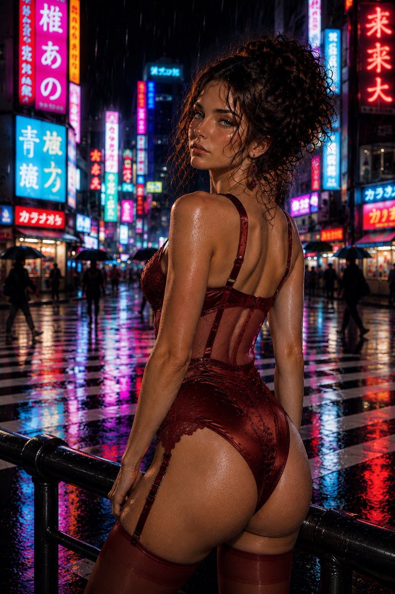 SytherFox_AI's tweet photo. Neon lights, rainy nights, and a little Thursday attitude. 🔥❤️‍🔥✨
#ThongAndThighHighThursday #ThursdayVibes #NeonNights #RedHot #AIArt https://t.co/ffBCFhEHfW