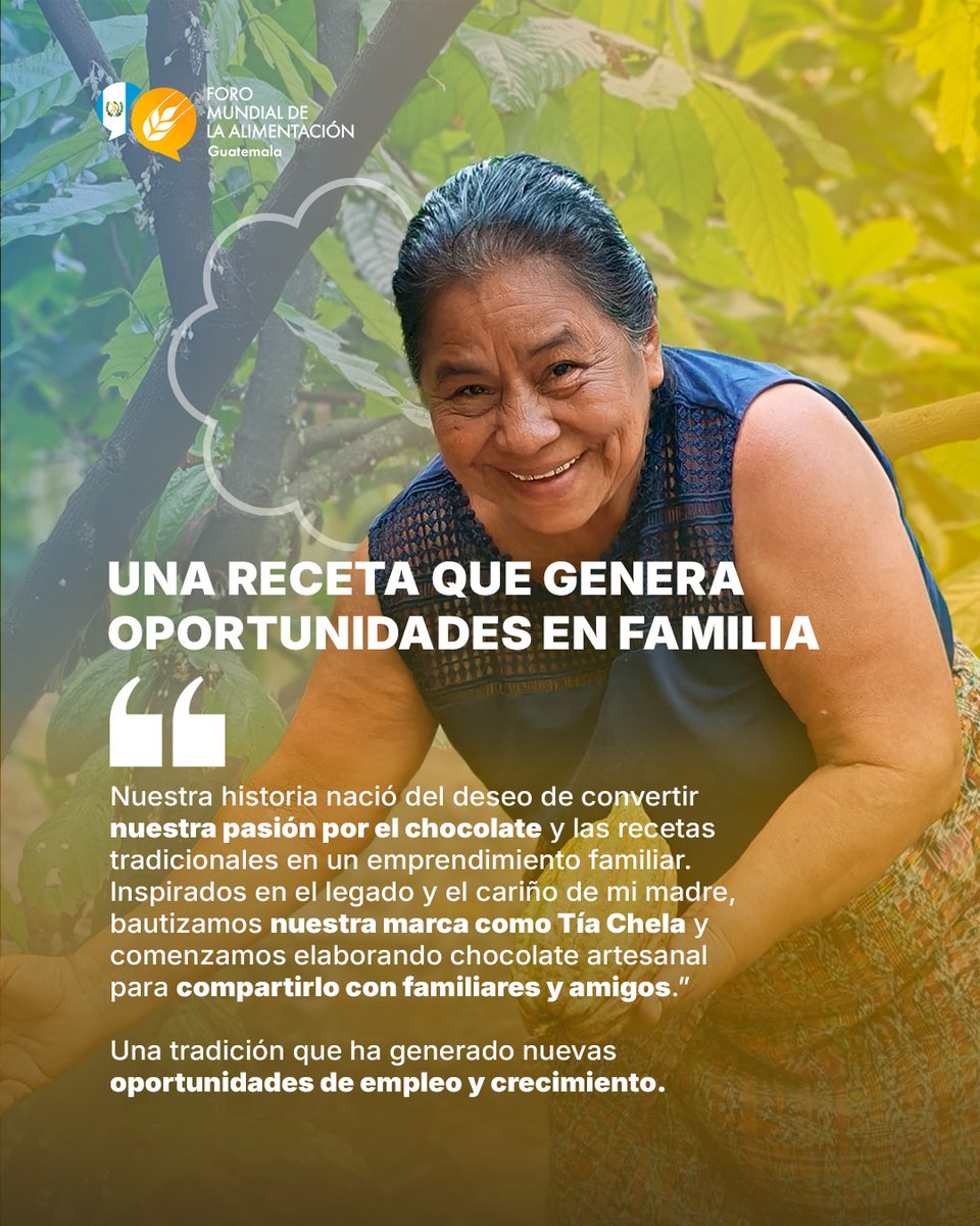 FAOGuatemala's tweet photo. #JuventudTransformadora💚

🍫Transformar el cacao en productos artesanales, fortalecer a productores y generar empleo para la juventud es la visión que impulsa Ingrid Gabriel con su emprendimiento #TíaChela

Desde San Antonio,Suchitepéquez fortalece los #SistemasAgroalimentarios. https://t.co/tfSqDIDQM2