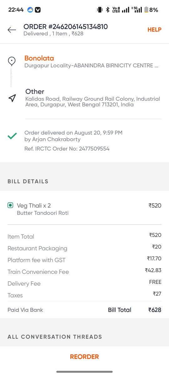 ALOKSHER's tweet photo. I am traveling from Kolkata to Patna and ordered food via Swiggy, but due to an app error, I did not receive my meal.
.Order #24620145134810
@Swiggy  @SwiggyCares https://t.co/ByvF8nJdTc