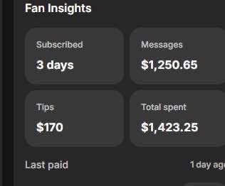 Onyxmgmtuk's tweet photo. One fan. 3 days subscribed. $1,423 spent.

This is what happens when you have the right chatting strategy behind your page.

Most creators leave this money sitting on the table because they’re not engaging their fans properly.

We fix that. DMs open
#OnlyFansManagement #OFM https://t.co/o37FFGZTe0