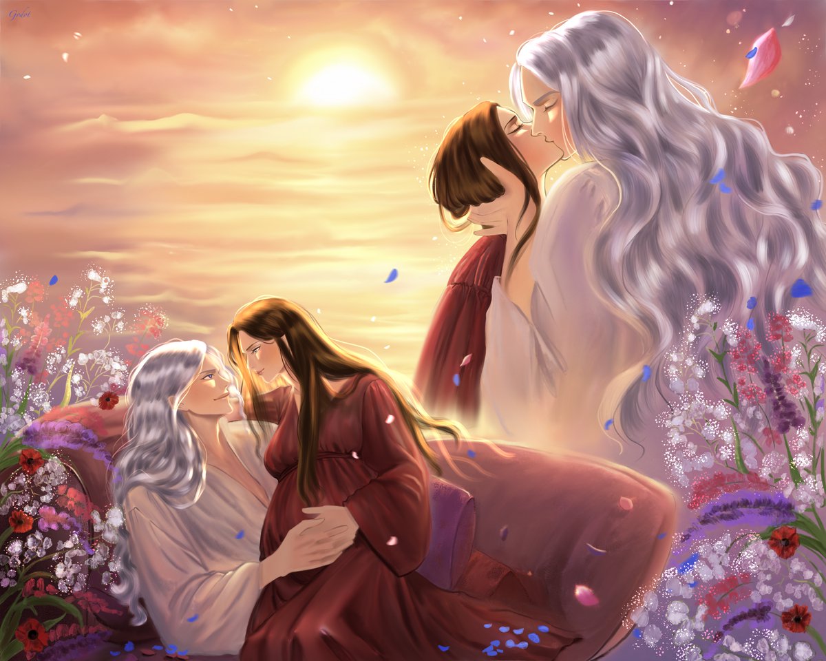 Godot_art's tweet photo. "a room that smelled of blood and roses"  

- ASOIAF  

"Here sweetling, a carcanet of desert wildflowers" 

 - Mad King Play

#asoiaf https://t.co/1P14Pmh6As