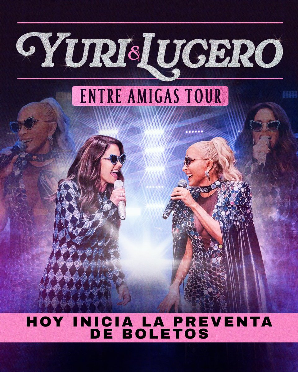 AlmaShowMx's tweet photo. 🎟️✨ ¡PREVENTA ACTIVA!✨🎟️

Yuri y Lucero llegan con #EntreAmigasTour para celebrar la amistad con una gira llena de música, energía y momentos inolvidables. 💖🎶

🔑 Código: CMNFAN
🎟️ Boletos: https://t.co/W74DfQ6uBZ https://t.co/CTxGaCG4vL