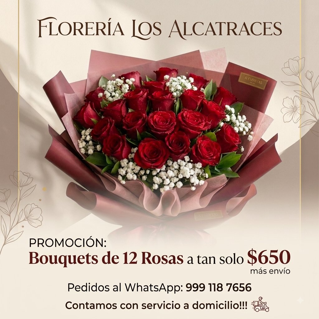 FloreriaMeridaY's tweet photo. Hola amigos!!!
Aprovechen la promoción vigente de briquetas de 12 rosas!!!
Pedidos al WhatsApp 999 118 7656 https://t.co/lrzljylX9g