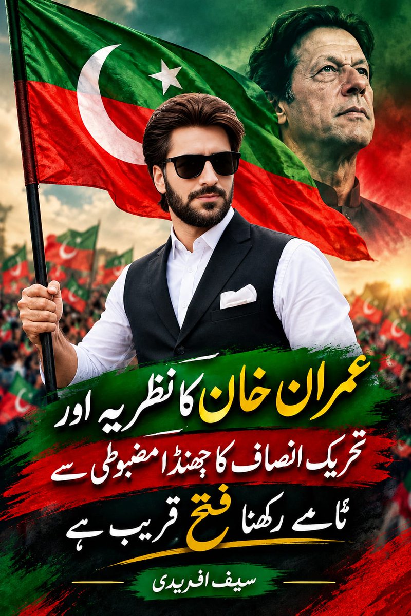 SaifSolicitor's tweet photo. عمران خان کا نظریہ اور تحریک انصاف کا جھنڈا مضبوطی سے تھامے رکھنا فتح قریب ہے https://t.co/rGSfi3taBV