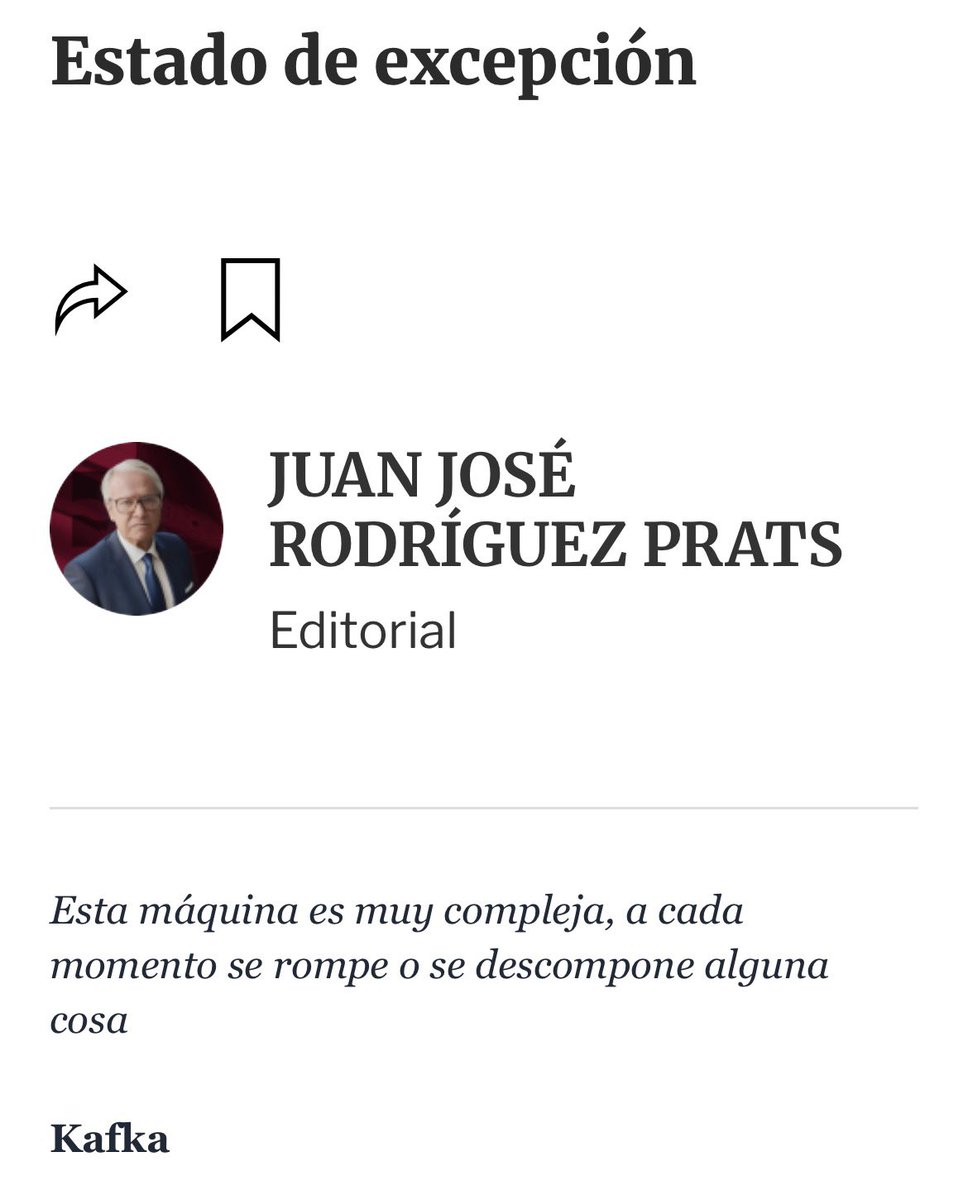 rodriguezprats's tweet photo. #BuenosDías

Hoy en @Excelsior
#Politicadeprincipios

 Estado de excepción

Esta máquina es muy compleja, a cada momento se rompe o se descompone alguna cosa . Kafka

https://t.co/xpz3ONQHBQ

#DerechosHumanos #Mexico #Historia #Gobierno #EstadoDeDerecho #Congreso https://t.co/7JKwvqVGWI