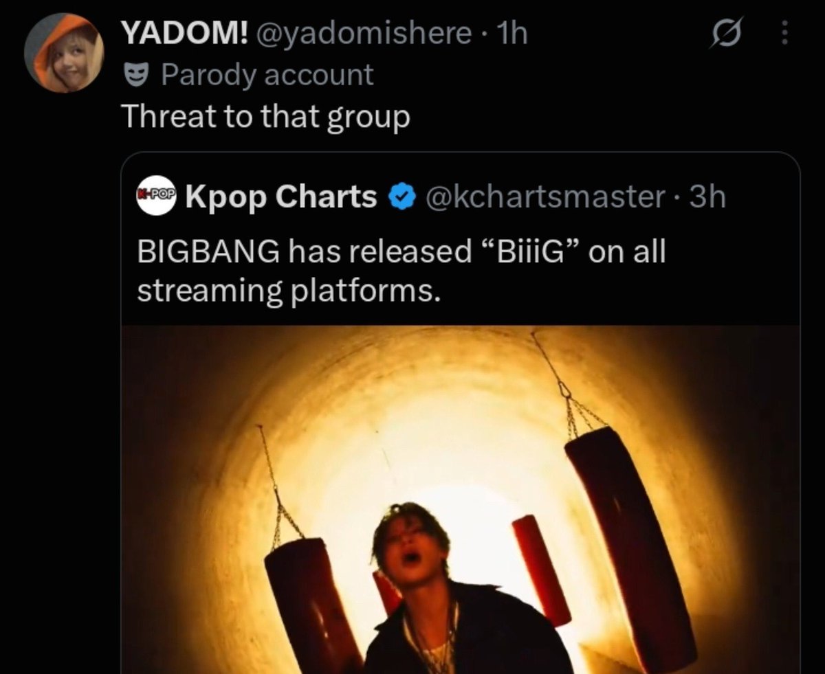 PinKpop_insider's tweet photo. 📊 | Despite their fans claiming it’s a threat to BTS, #BIGBANG’ “BiiiG” #failed to even debut on global Spotify top200 joining EXO as the senior groups to do so in 2026 so far! https://t.co/WClyDc13Rr