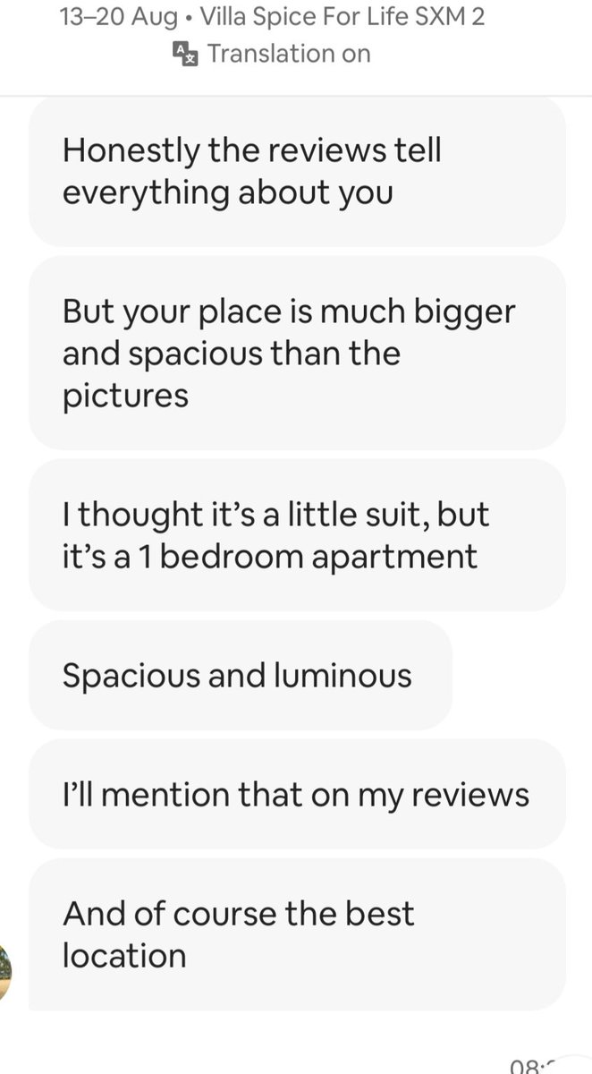 MsAmyArrindell's tweet photo. I love waking up to these types of conversations with my guests. Read them, then book your stay at https://t.co/cUfOPflLXB  or https://t.co/HZtRQvkd28 while we still have availability to host you. Trust me. You will be amazed, just as she was, by our units and our location. #sxm https://t.co/g8qrqhKKV2