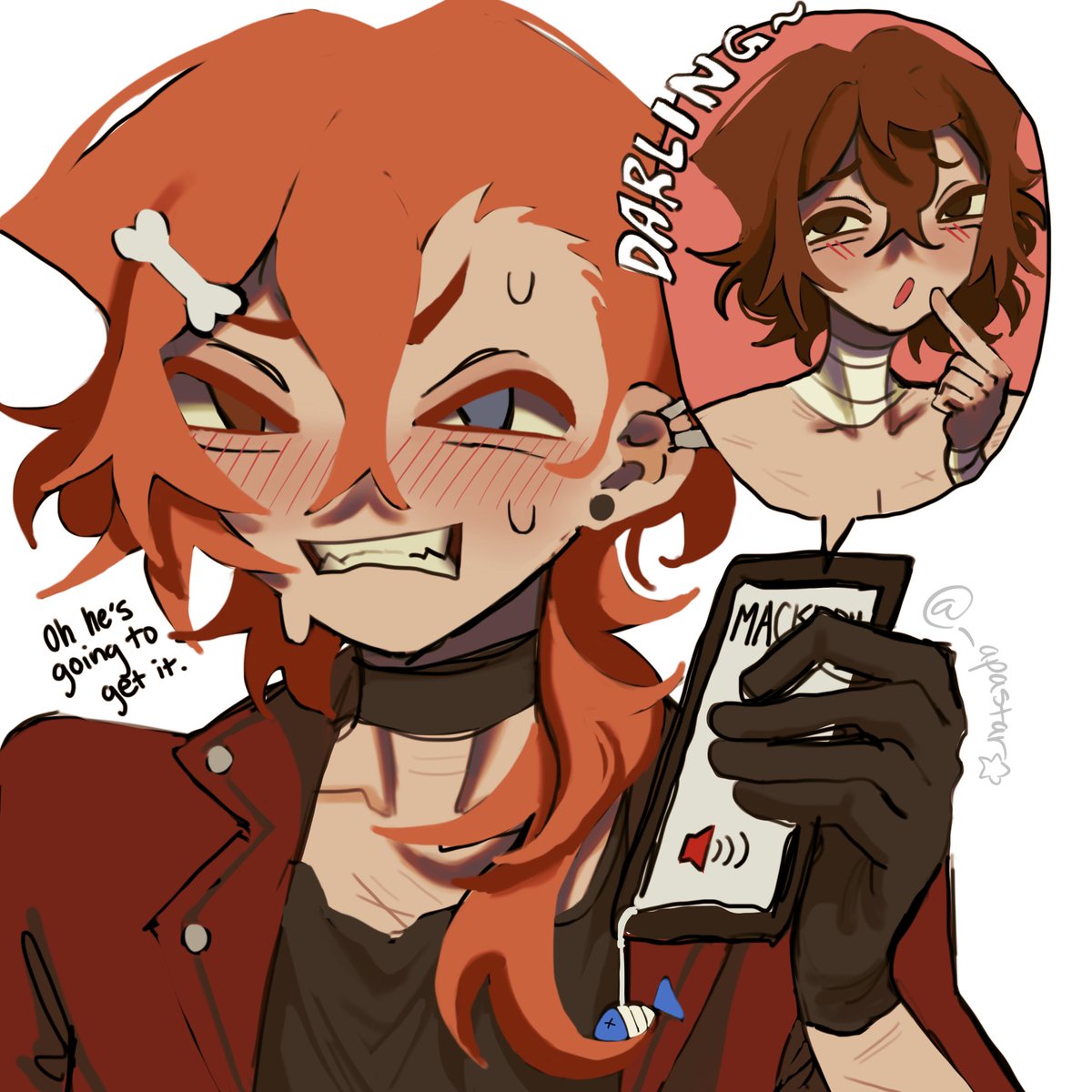 _apastar's tweet photo. ‘Punishment..?’
-
#bsdfanart #bsdart #BSD #chuuya #dazai #soukoku https://t.co/TO2NJF76pT