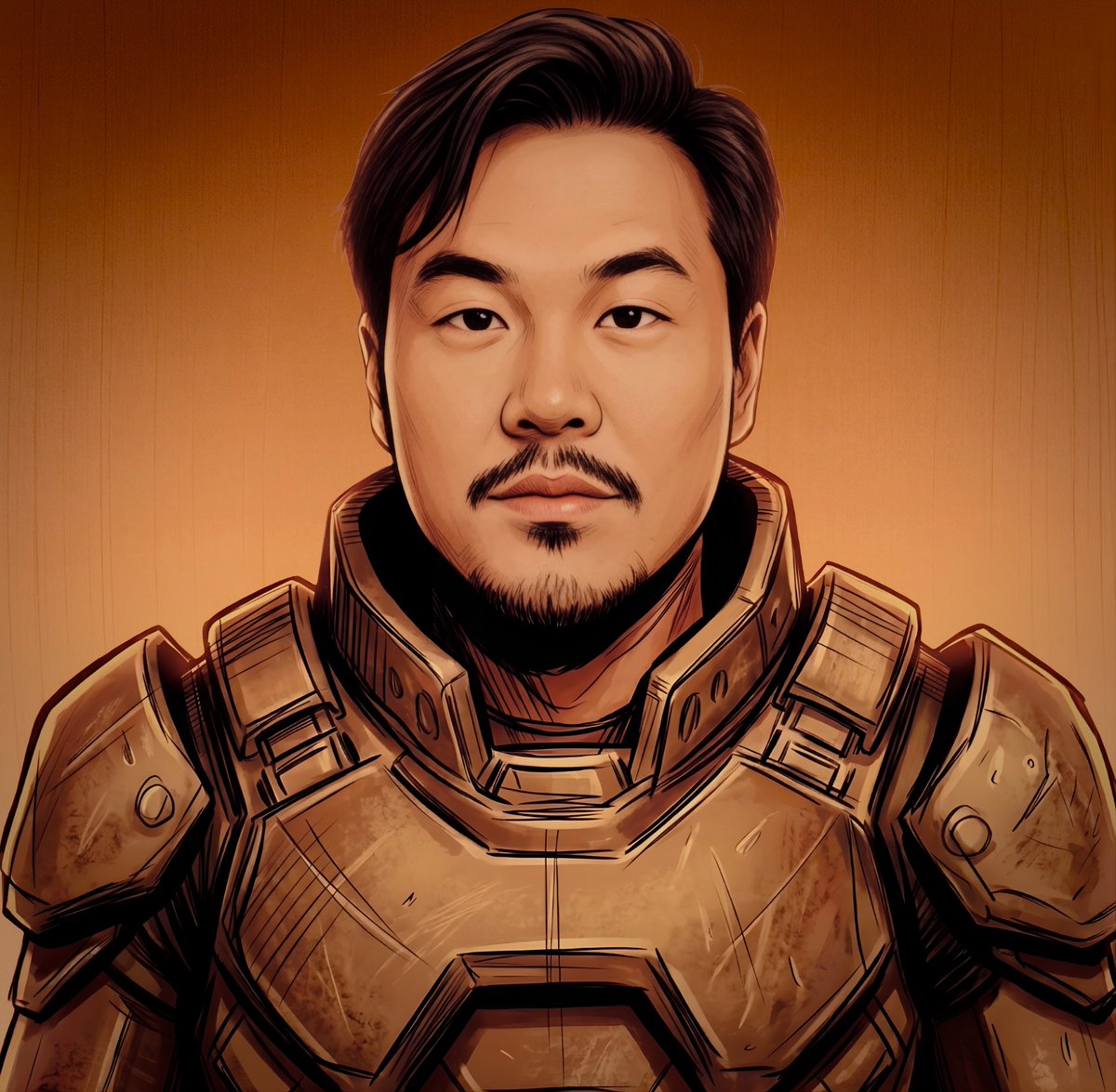 Jacanarts's tweet photo. Some armor’s earned its scratches. Landscapes don't need a hero to carry the frame, just the right light and silence to let it breathe. 
#CommissionedArt #Portrait #Banner #SciFiArt https://t.co/Zcqdta4qhE