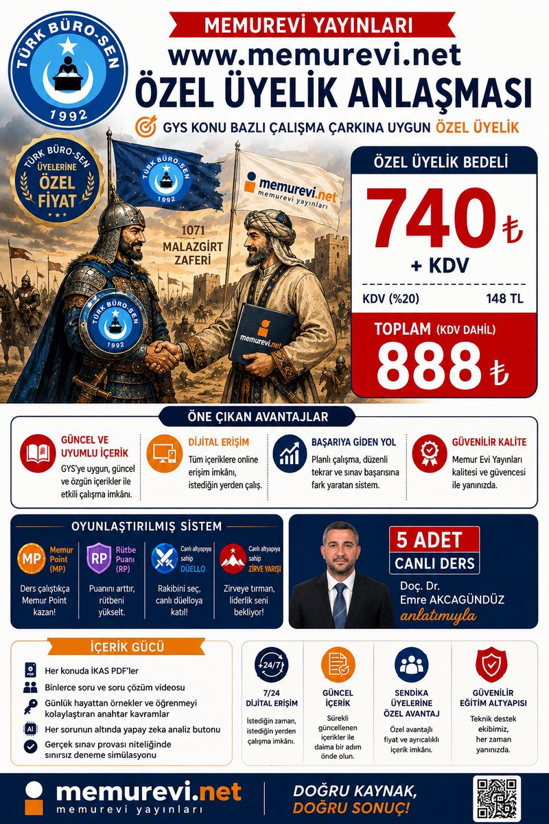 TurkesGuney's tweet photo. 📌 ÜYELERİMİZE ÖZEL GÖREVDE YÜKSELME VE ÜNVAN DEĞİŞİKLİĞİ SINAVLARINA HAZIRLIK İLE İLGİLİ BİR ADIM DAHA

📌 Sendikamız ile "memurevi yayınları" arasında indirim anlaşması yapılmıştır.

📌 İndirim kodunuzu şube başkanlarımızdan alabilirsiniz. https://t.co/wcYqxbruQi