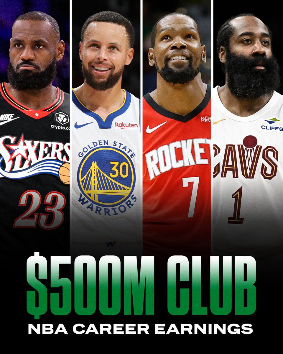 SportsCenter's tweet photo. The only players in NBA history to eclipse $500 million in career earnings 😮💰 https://t.co/IK80c6ga5B