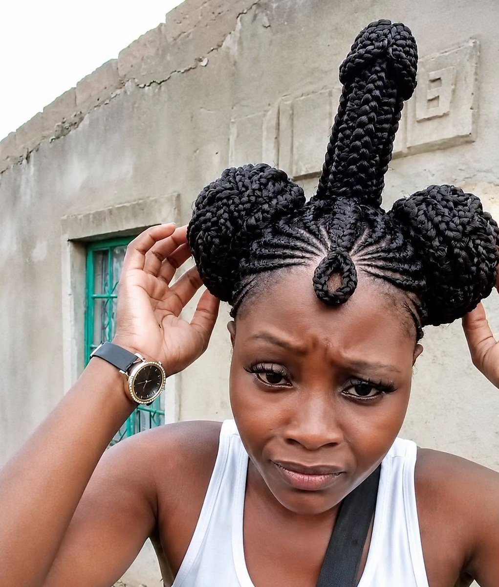 ASuruni's tweet photo. My girlfriend made this hairstyle, then went straight to church. 😭😂⛪️

The hairstyle was questionable, but the faith was strong. 🙏🏾😂 https://t.co/GKcRAyR04e