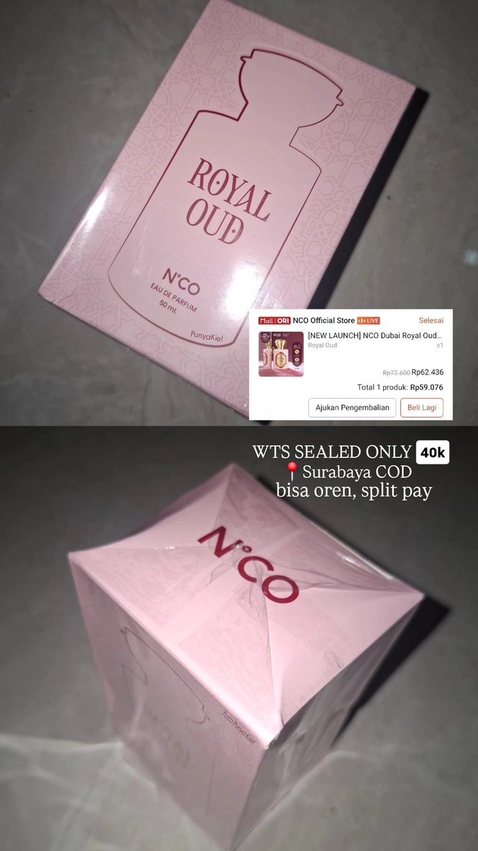 ngiimut's tweet photo. WTS NCO EDP PARFUM ROYAL OUD 40K aja

masih segel berdus, exp 2029 (baru)

📍 Dom Surabaya, bisa 🍊 split pay
warga surabaya bs cod tengah²🫠 https://t.co/TTwo9Afg2o
