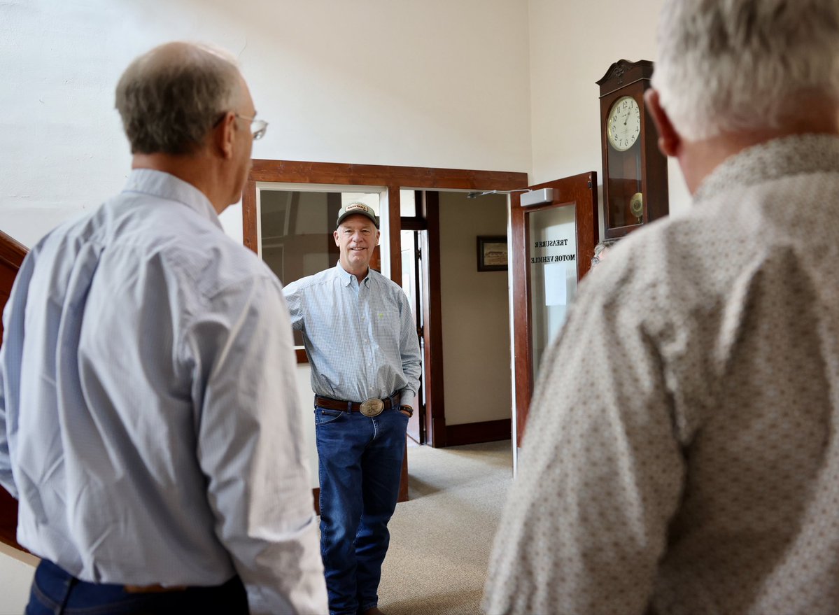 GovGianforte's tweet photo. The Petroleum County Courthouse has been standing for over 100 years, and thanks to a Montana Historic Preservation Grant, the community has the support they need to help preserve and restore this important building for generations to come. https://t.co/cOIR1VQq23