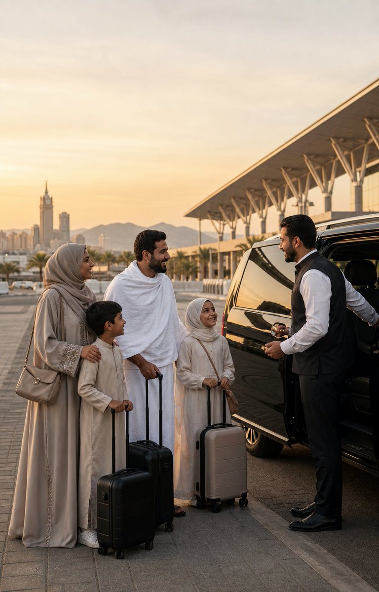 WadanaGo's tweet photo. Landing in Jeddah for Umrah or a family trip? ✈️

Pre-book a private airport transfer to Makkah: verified driver, fixed fare &amp; meet-and-greet.

Family cars, child seats &amp; 24/7 WhatsApp support.
Book: https://t.co/vPvhLQSVSQ
#Umrah #JeddahAirport #Makkah https://t.co/RbSuwMKC5x