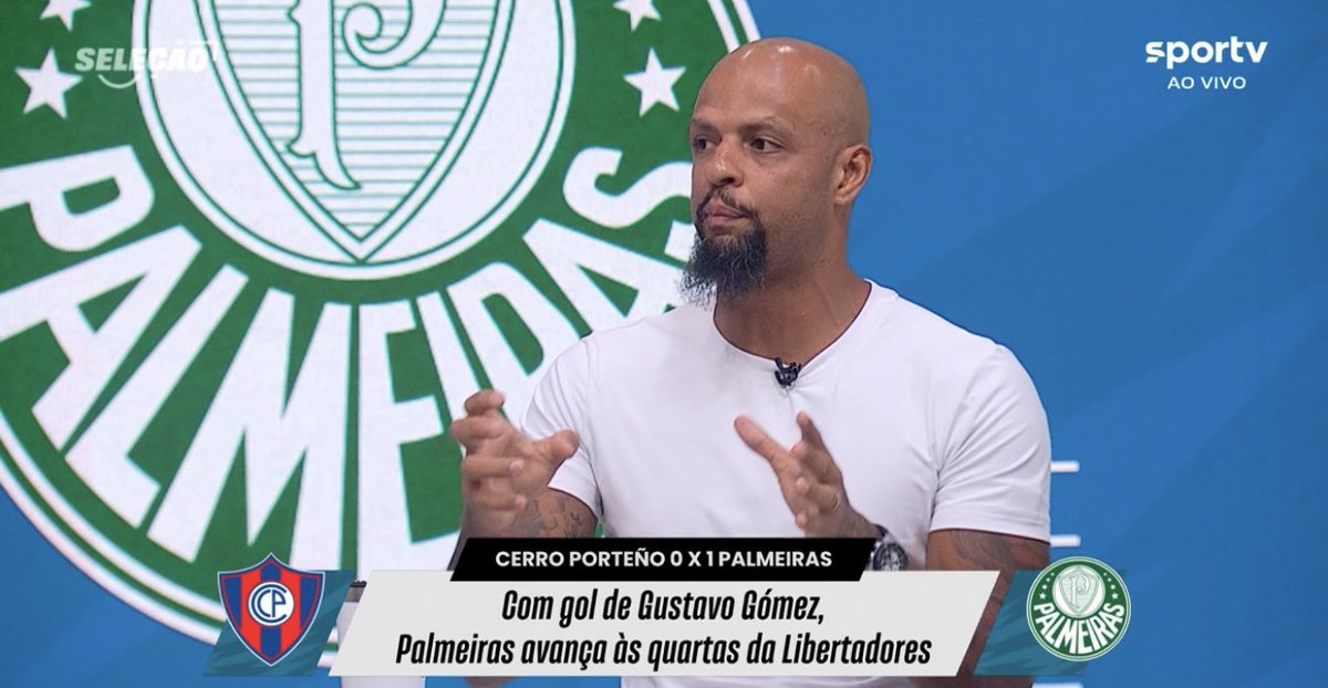 futebol_info's tweet photo. Felipe Melo, no Sportv, ao ser questionado quais jogadores do Palmeiras seriam titulares no Flamengo:

• Gustavo Gómez no lugar do Léo Ortiz
• Piquerez no lugar de Ayrton Lucas
• Allan no lugar de Plata
• Arias no lugar de Samuel Lino

"Erick Pulgar é um grande jogador, mas, para mim, não é melhor que o Marlon Freitas. São dois grandes jogadores", concluiu o comentarista do Sportv.

📸 Reprodução/Sportv