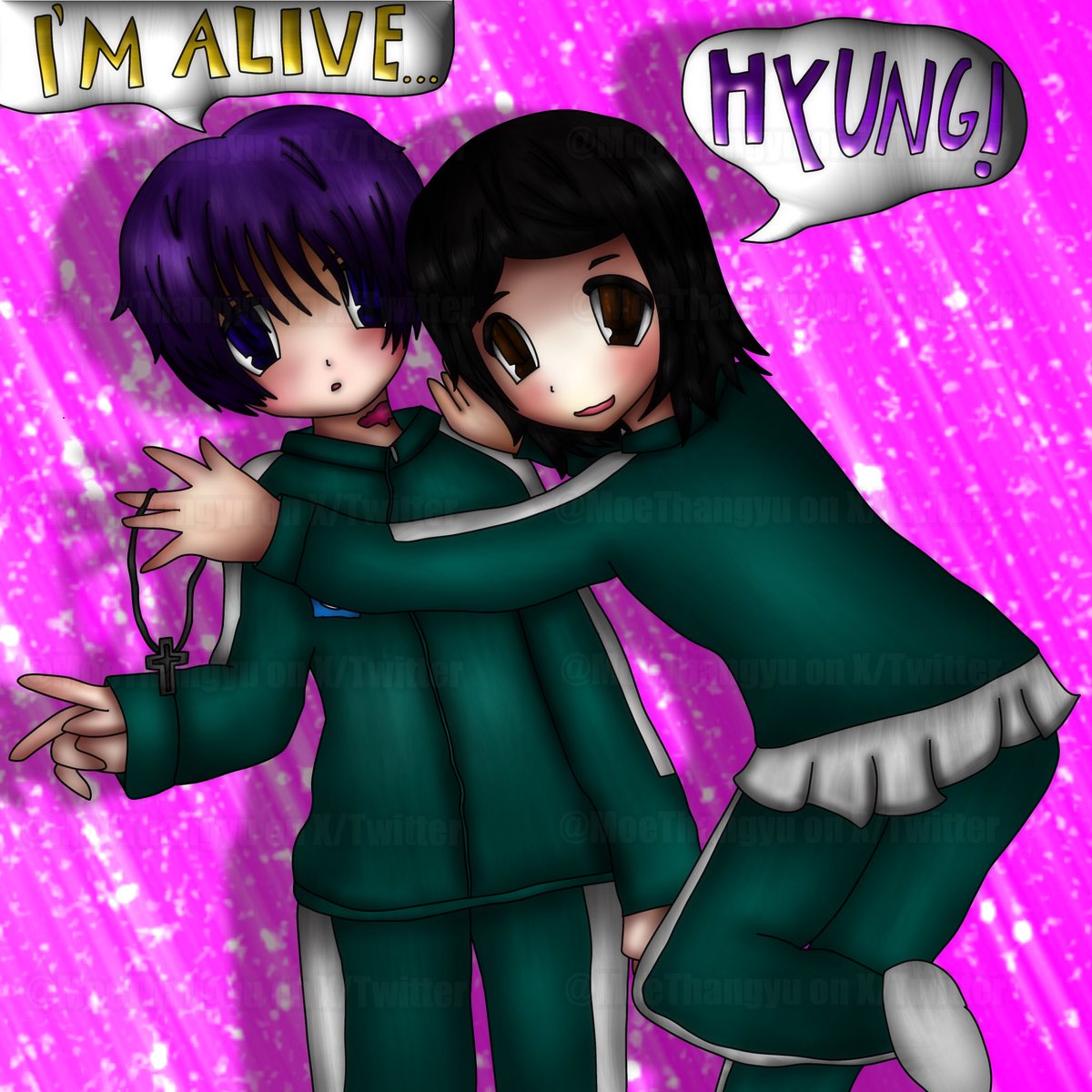 MoeThangyu's tweet photo. Good ending: Thanos is alive!~ ^_^ 

#sgtwt #squidgame #thangyu #namgyu #thanos #fanart #moe #subong #squidgametwt #sg #스퀴드게임  #anime https://t.co/KXcgCrleKg