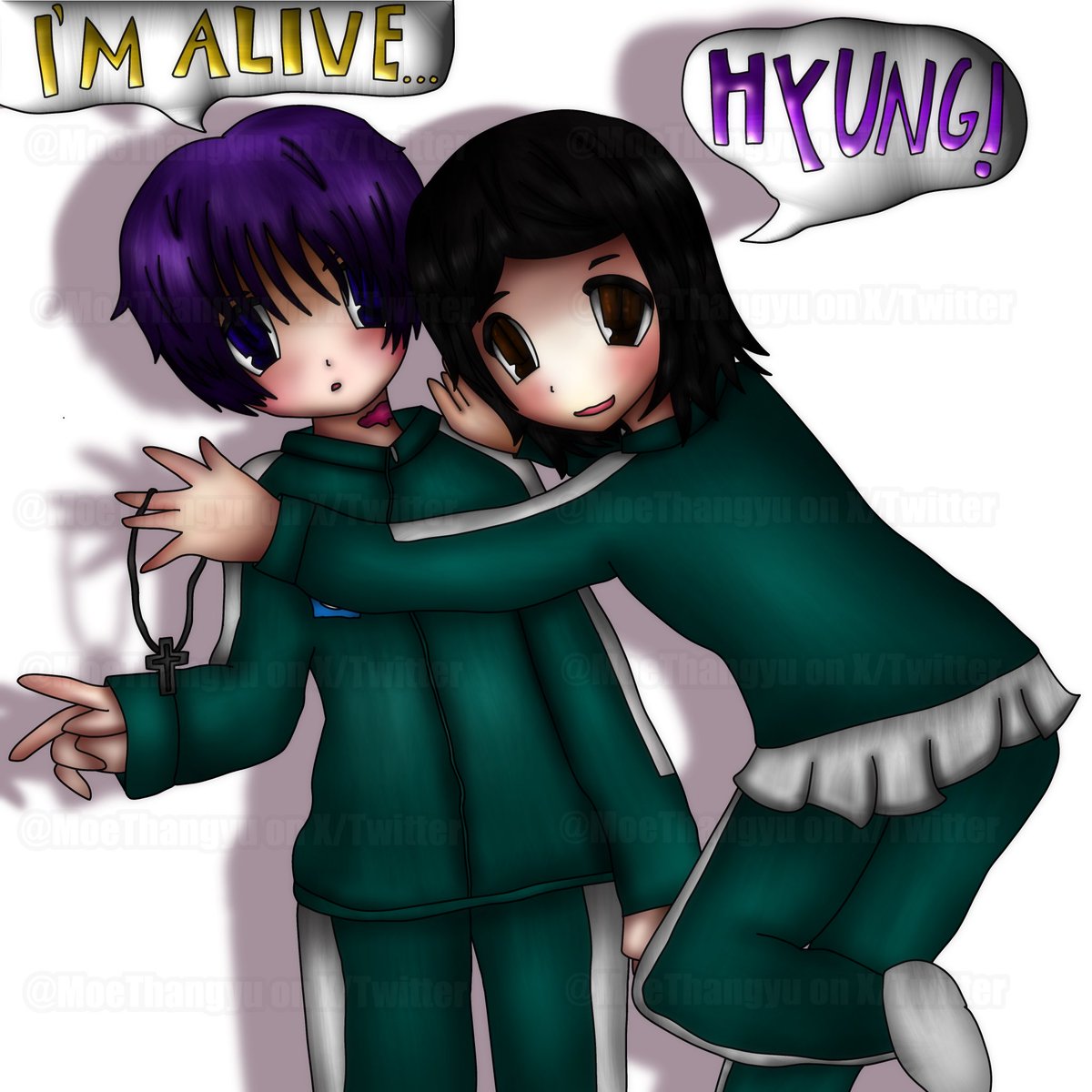 MoeThangyu's tweet photo. Good ending: Thanos is alive!~ ^_^ 

#sgtwt #squidgame #thangyu #namgyu #thanos #fanart #moe #subong #squidgametwt #sg #스퀴드게임  #anime https://t.co/KXcgCrleKg