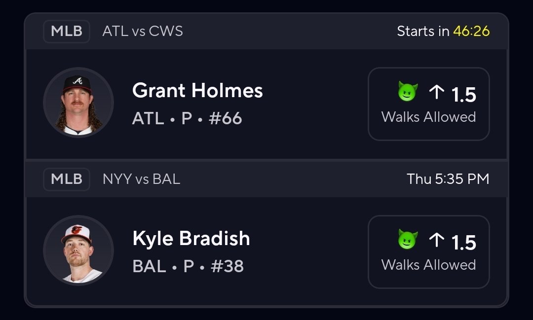 BiggenTech's tweet photo. 8/20 WOKs ⚾️⚾️🎓🎓⚾️⚾️

Goin w the longer IP projected guys

📝250-124

#ThrowABallThursday #FreePicks #mlbbets #MLBPicks #bettingtips #BettingX #GamblingTwitter #GamblingX #LockheedMartin https://t.co/eJkzMoShBa