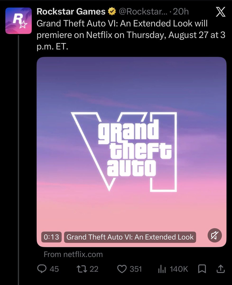 GameRoll_'s tweet photo. Rockstar has started running ads for the GTA 6 Extended Look.

7 days to go! I know there’s a LOT of chaos going on right now, but we’re so close to this monumental drop. https://t.co/BWUNChhh6d