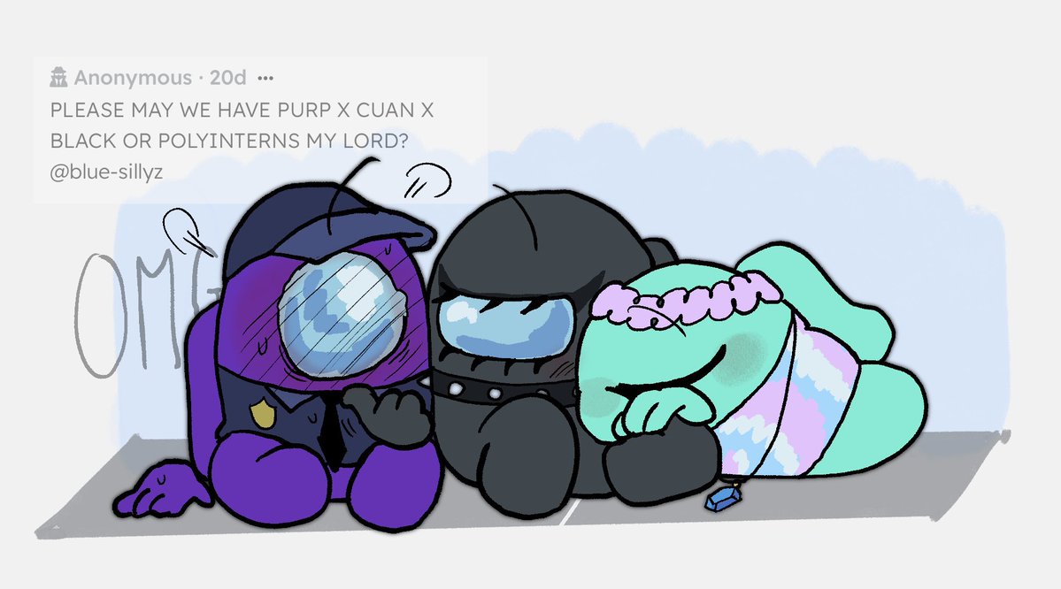 NavyP2406's tweet photo. Alterspring Req 
Purple x Cyan x Black
#amongusshowfanart #amongusshow https://t.co/EQd8sG7NOq