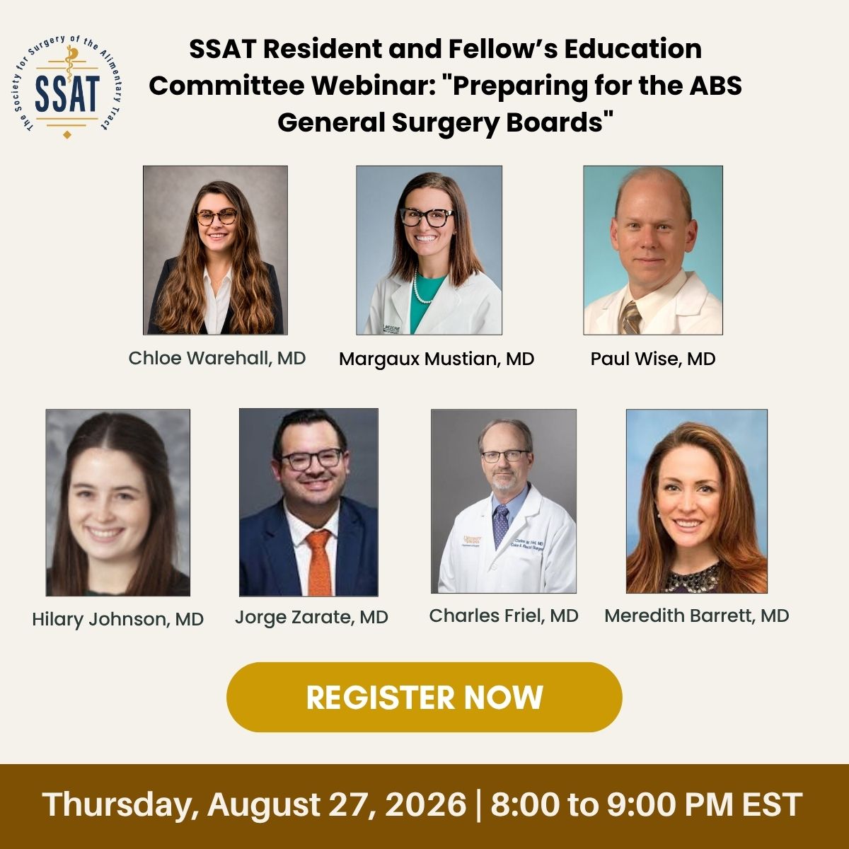 SSATNews's tweet photo. Hear from surgical educators as they share insights to help residents &amp; fellows prepare for the boards. @CorewellHealth @margauxnmustian @UABGISurgery @PaulEdWise @WashUSurgery @jzaraterod @sparklyscalpel @UMichSurgery @ZhiVenFongMD @rajarnarayan
Register: https://t.co/a1KuUbukvD https://t.co/EDqenP9bJH